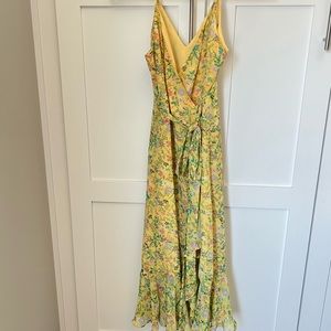Yellow wrap dress